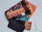 Load image into Gallery viewer, Printed Viscose Saree x Mirrors : Black x Multicolour
