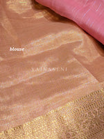 Load image into Gallery viewer, Blended Cotton Saree x Woven Zari : Pink
