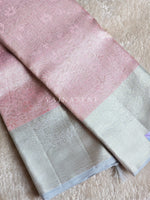 Load image into Gallery viewer, FROSTED BLOOM - Pure Kanjivaram Silk Saree with Light Gold Zari
