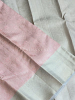 Load image into Gallery viewer, FROSTED BLOOM - Pure Kanjivaram Silk Saree with Light Gold Zari
