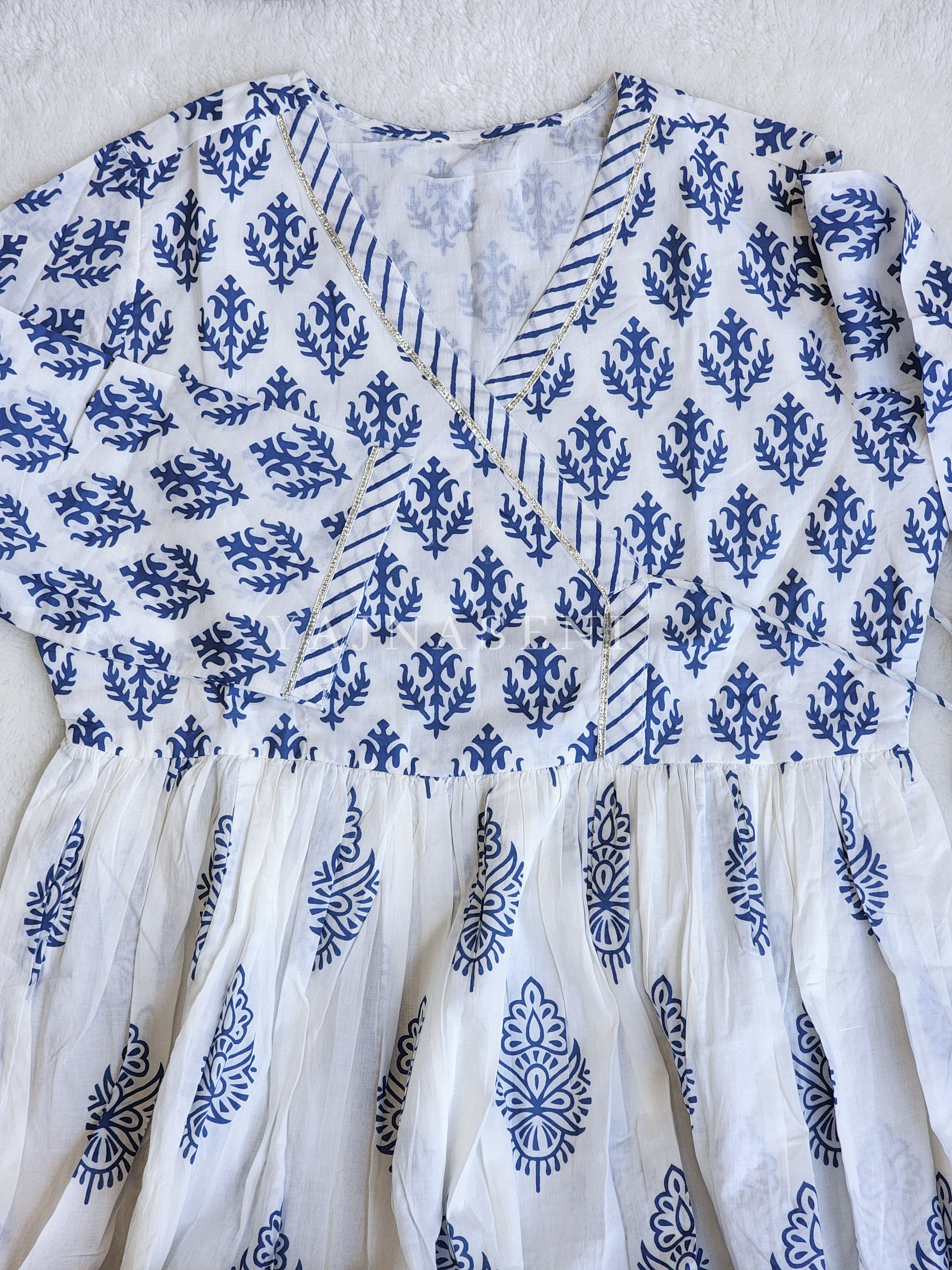 SAJNA [L / 40] - Angrakha Block Print Kurti Set