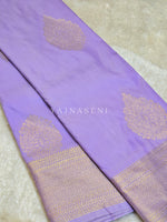 Load image into Gallery viewer, Semi Kanchi Silk x Gold Zari Saree - Lavender
