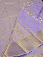 Load image into Gallery viewer, Semi Kanchi Silk x Gold Zari Saree - Lavender
