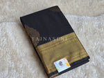 Load image into Gallery viewer, Semi Kanchi Silk x Gold Zari Saree - Black
