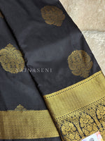Load image into Gallery viewer, Monochrome Series : Semi Kanchi Silk Saree - Black
