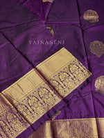 Load image into Gallery viewer, Monochrome Series : Semi Kanchi Silk Saree - Dark Purple
