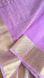 Load image into Gallery viewer, Kora Organza Saree - Lavender
