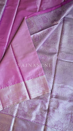 Load image into Gallery viewer, Semi Silk x Tissue Silver Zari Saree : Purple
