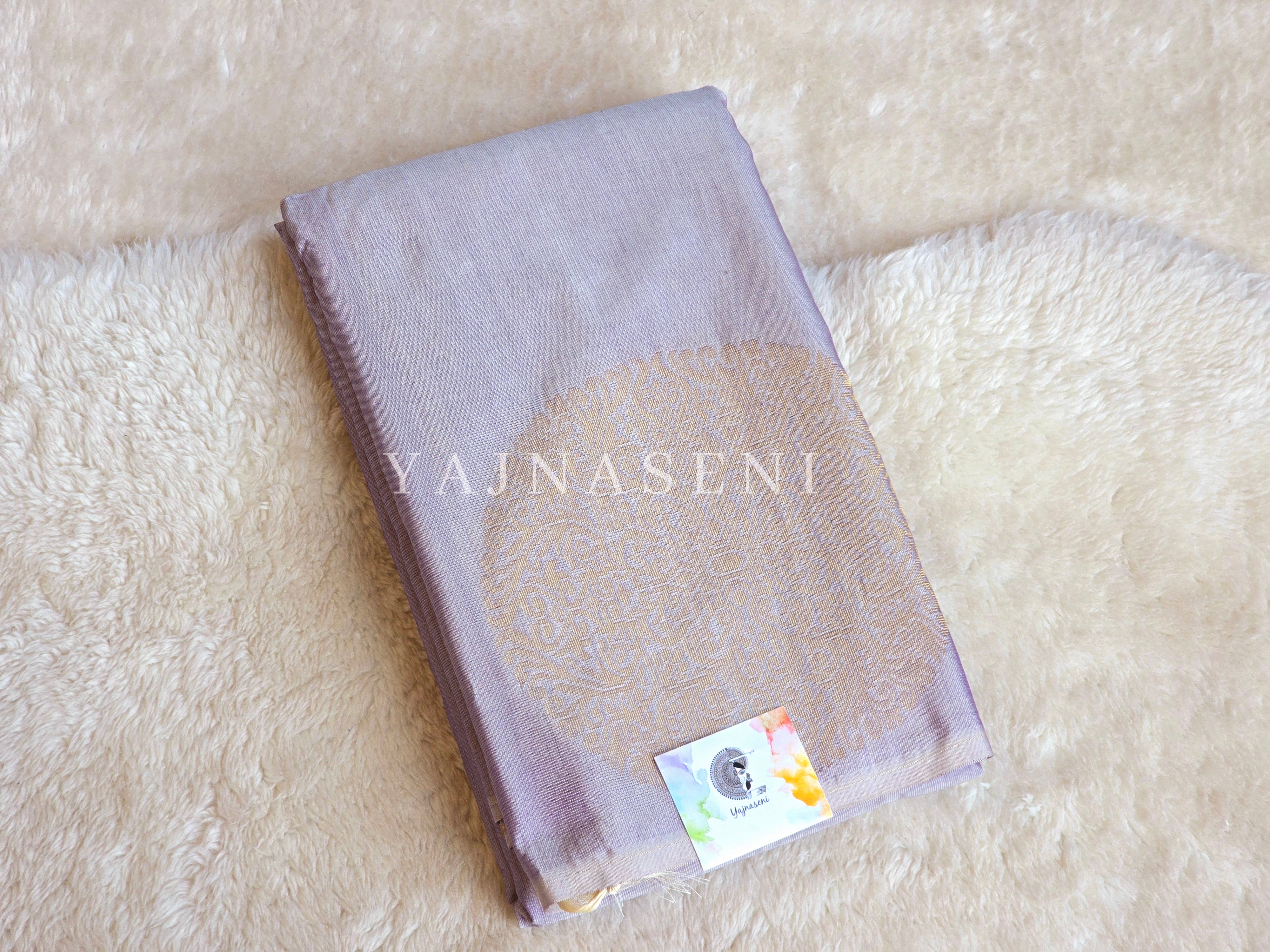 Soft Silk Borderless Mandala Saree - Ash Purple