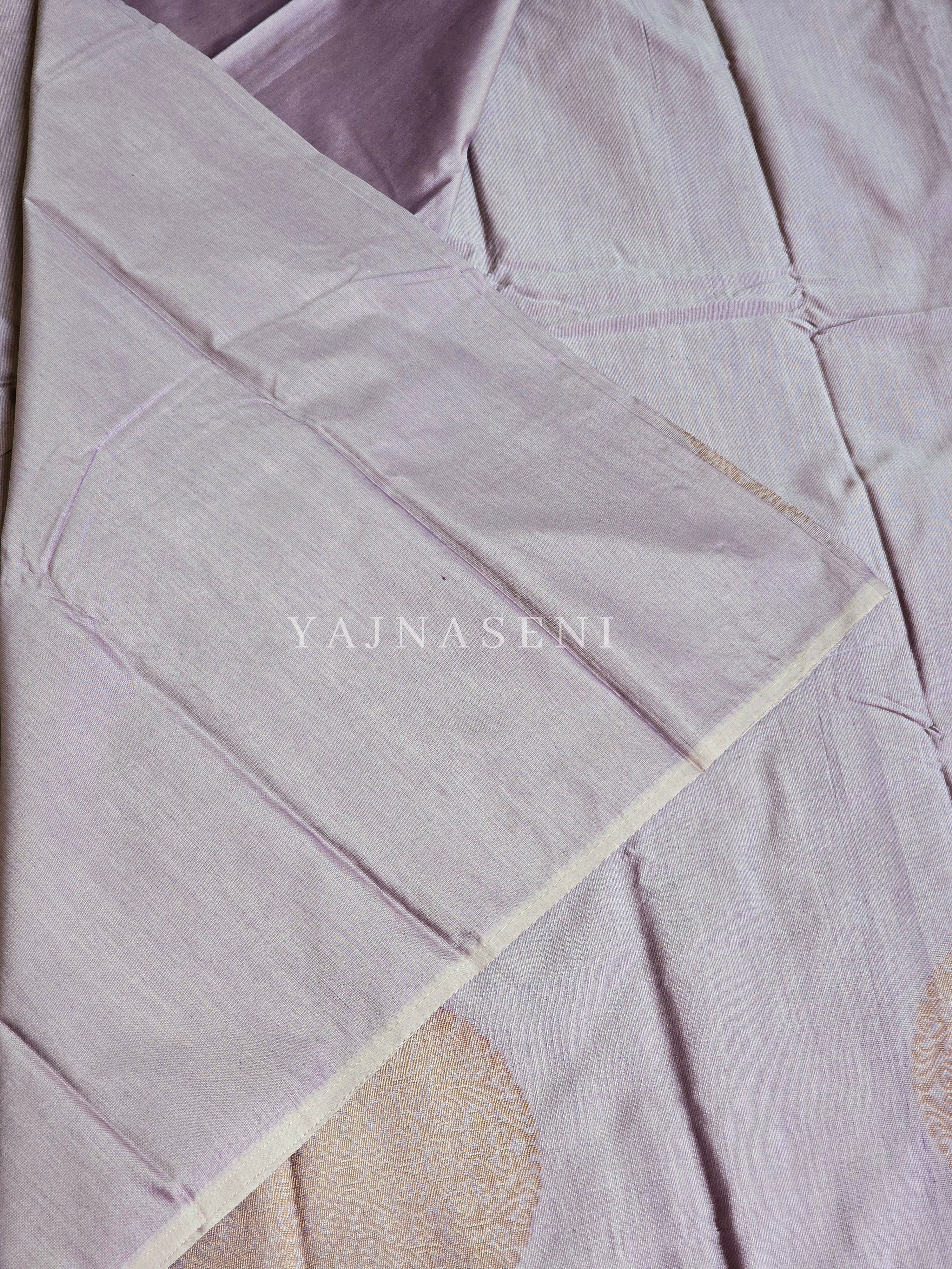 Soft Silk Borderless Mandala Saree - Ash Purple