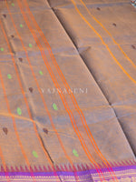 Load image into Gallery viewer, Chettinad Cotton Saree x Temple Border - Blue Copper x Purple

