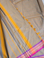 Load image into Gallery viewer, Chettinad Cotton Saree x Checkered - Copper Teal x Magenta
