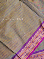 Load image into Gallery viewer, Chettinad Cotton Saree x Checkered - Copper Teal x Magenta
