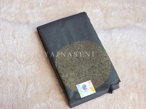 Soft Silk Borderless Mandala Saree - Dark Sage