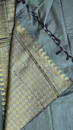 Load image into Gallery viewer, Soft Silk Borderless Mandala Saree - Dark Sage
