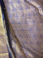 Load image into Gallery viewer, Lotus Motifs x Semi Silk Saree - Dark Blue
