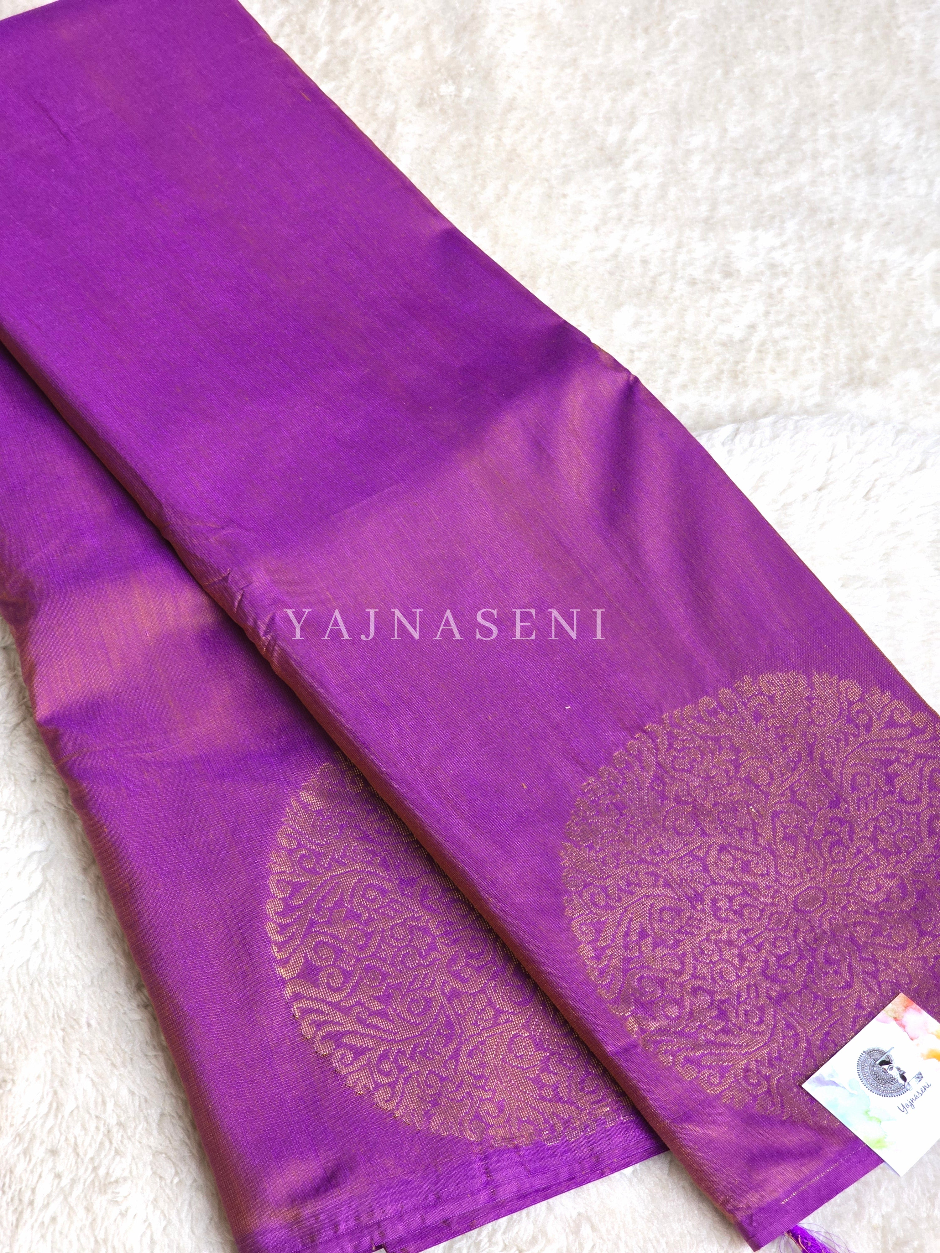 Soft Silk Borderless Mandala Saree - Mauve (Yellow Undertone)