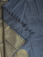Load image into Gallery viewer, Soft Silk Borderless Mandala Saree - Jet Black
