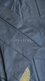 Load image into Gallery viewer, Soft Silk Borderless Mandala Saree - Jet Black
