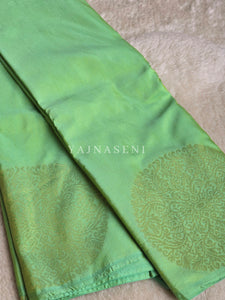 Soft Silk Borderless Mandala Saree - Lime