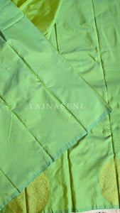Soft Silk Borderless Mandala Saree - Lime