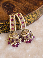 Load image into Gallery viewer, NIKITHA Jhumkas (Purple)

