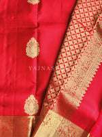 Load image into Gallery viewer, Scarlet - Pure Kanjivaram Silk Saree with Gold Zari
