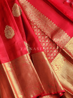 Load image into Gallery viewer, Scarlet - Pure Kanjivaram Silk Saree with Gold Zari
