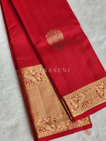 Load image into Gallery viewer, Scarlet - Pure Kanjivaram Silk Saree with Gold Zari
