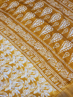 Load image into Gallery viewer, Floral Printed Saree - Golden Yellow
