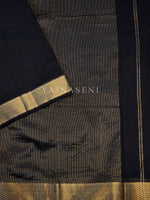 Load image into Gallery viewer, Maheswari Silk Cotton Saree - Black x Gold
