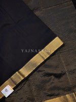 Load image into Gallery viewer, Maheswari Silk Cotton Saree - Black x Gold
