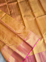Load image into Gallery viewer, SILKEN SUNSET - Pure Kanjivaram Silk Saree with Gold Zari

