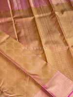 Load image into Gallery viewer, SILKEN SUNSET - Pure Kanjivaram Silk Saree with Gold Zari

