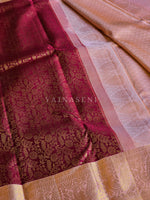 Load image into Gallery viewer, WILD ROSE WEAVE - Pure Kanjivaram Silk Saree with Gold Zari
