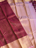Load image into Gallery viewer, WILD ROSE WEAVE - Pure Kanjivaram Silk Saree with Gold Zari
