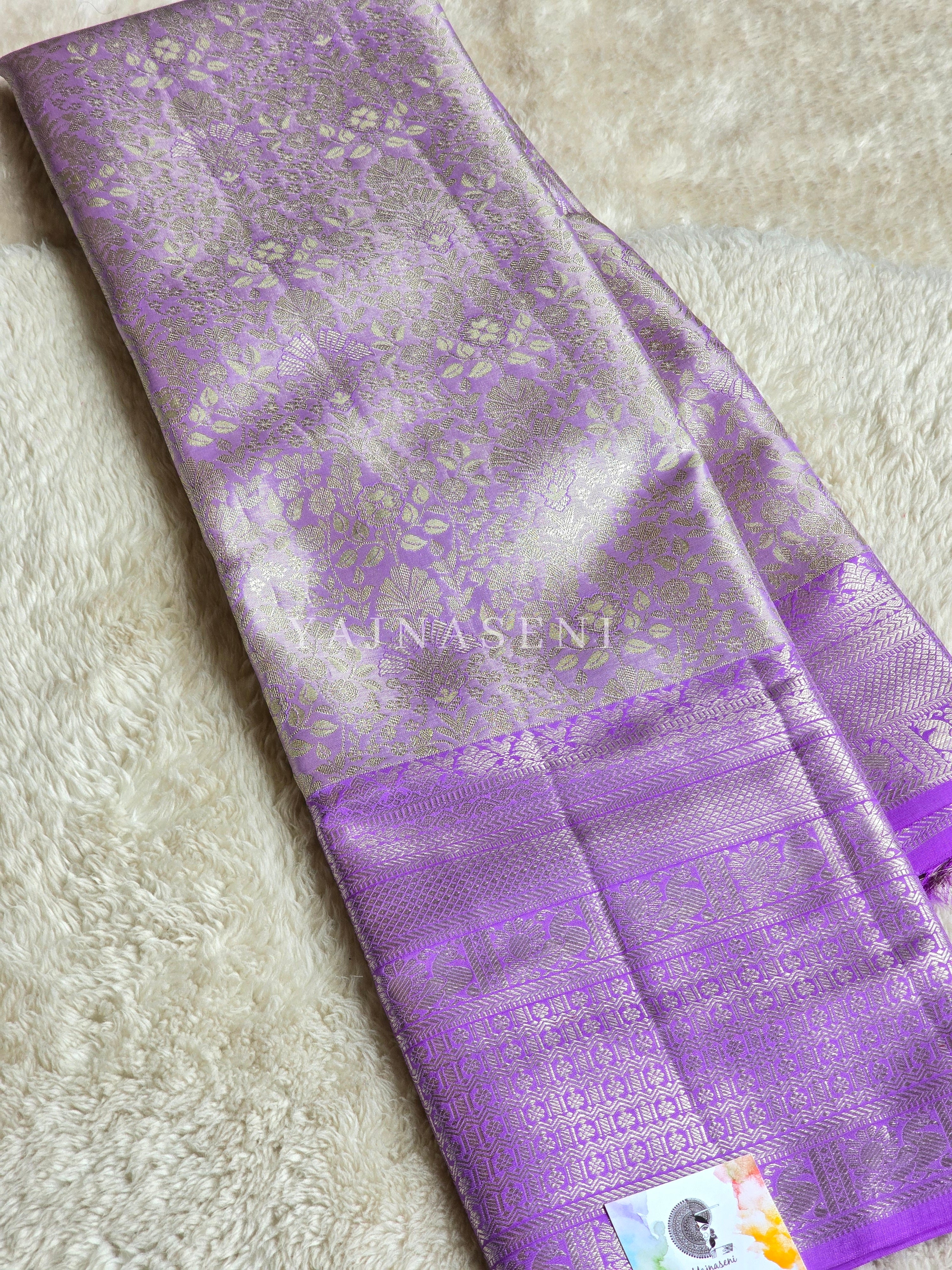 DREAMSHADE DRAPE - Pure Kanjivaram Silk Saree with Light Gold Zari