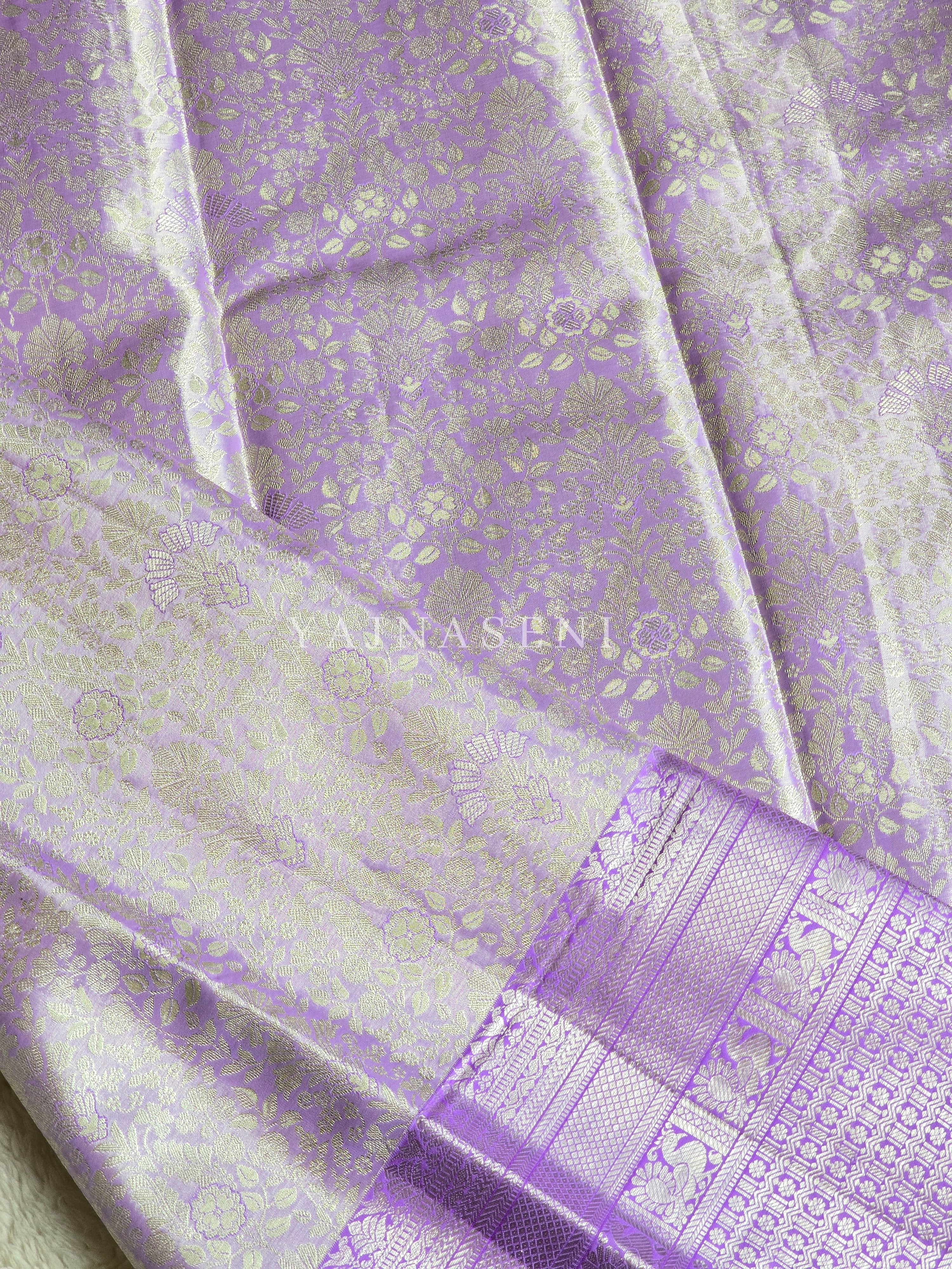 DREAMSHADE DRAPE - Pure Kanjivaram Silk Saree with Light Gold Zari