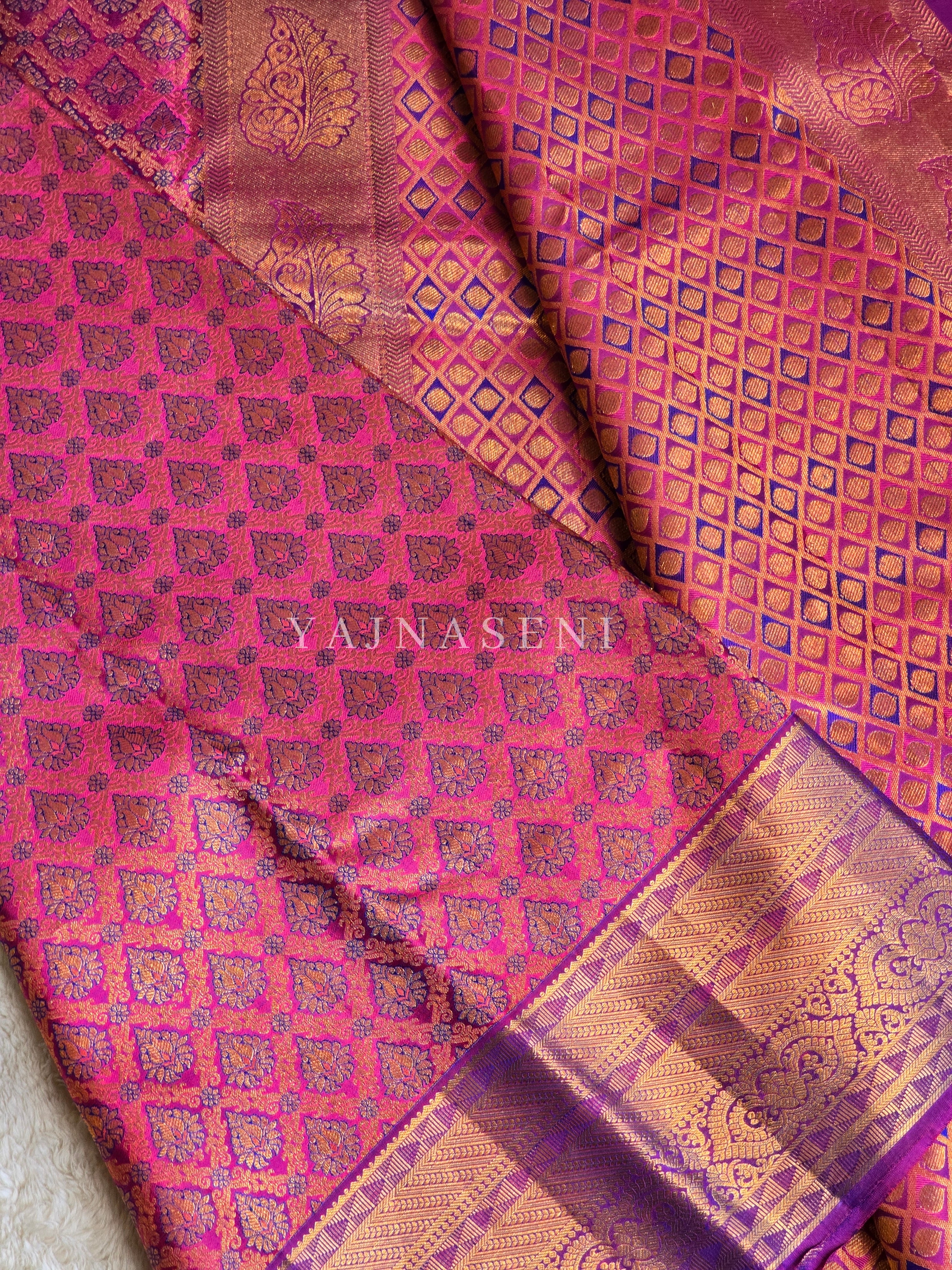 BYZANTINE - Pure Kanjivaram Silk Saree with Gold Zari