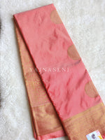 Load image into Gallery viewer, Semi Soft Silk Gold Zari Saree - Coral
