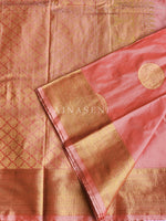 Load image into Gallery viewer, Semi Soft Silk Gold Zari Saree - Coral
