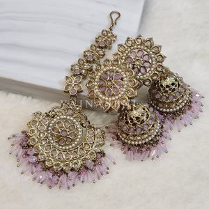 DHEERA earrings + tikka (Lilac)
