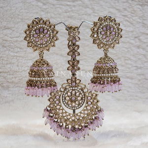 DHEERA earrings + tikka (Lilac)