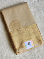 Load image into Gallery viewer, Semi Soft Silk Gold Zari Saree - Cream

