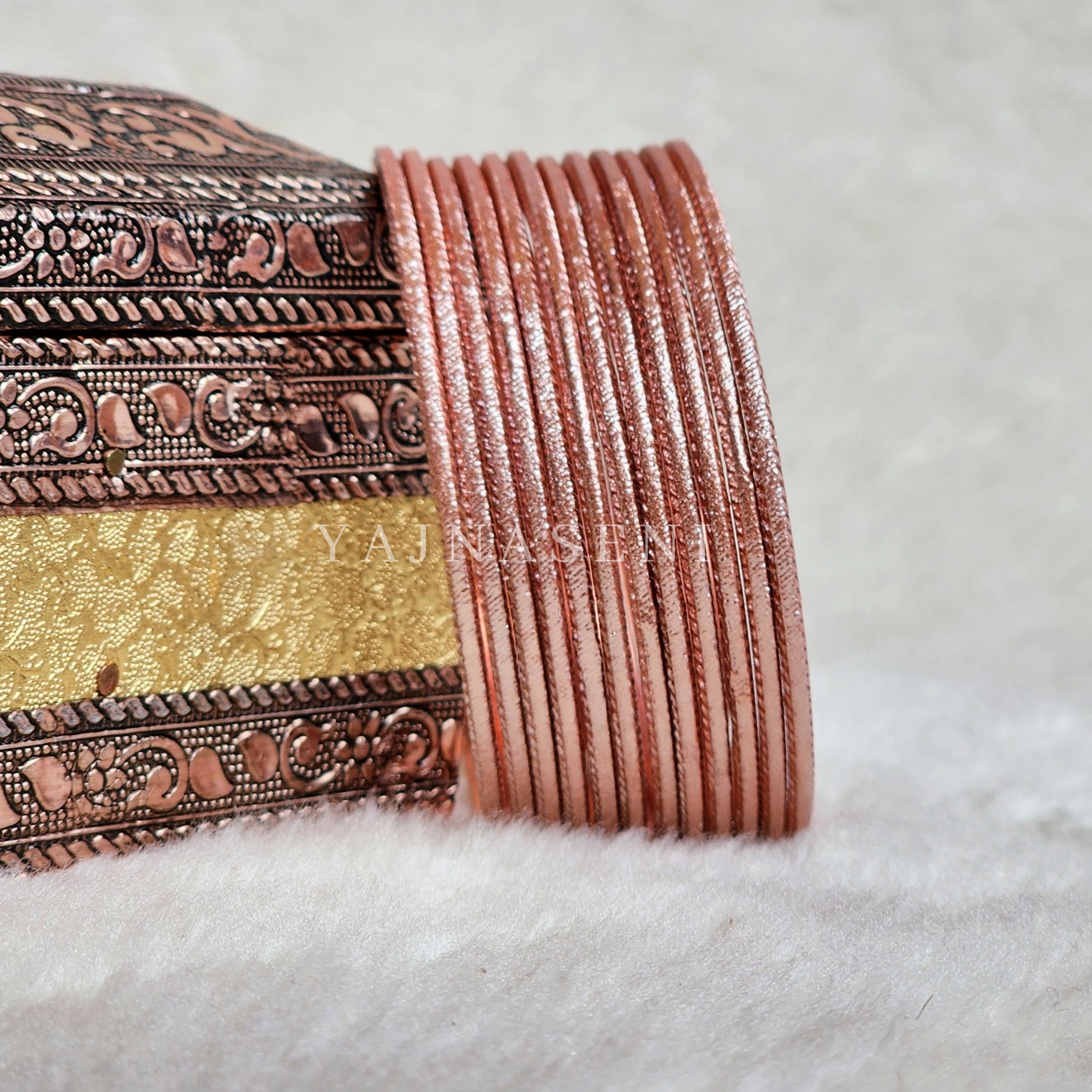 Solid Colour Metallic Bangles - Rosegold