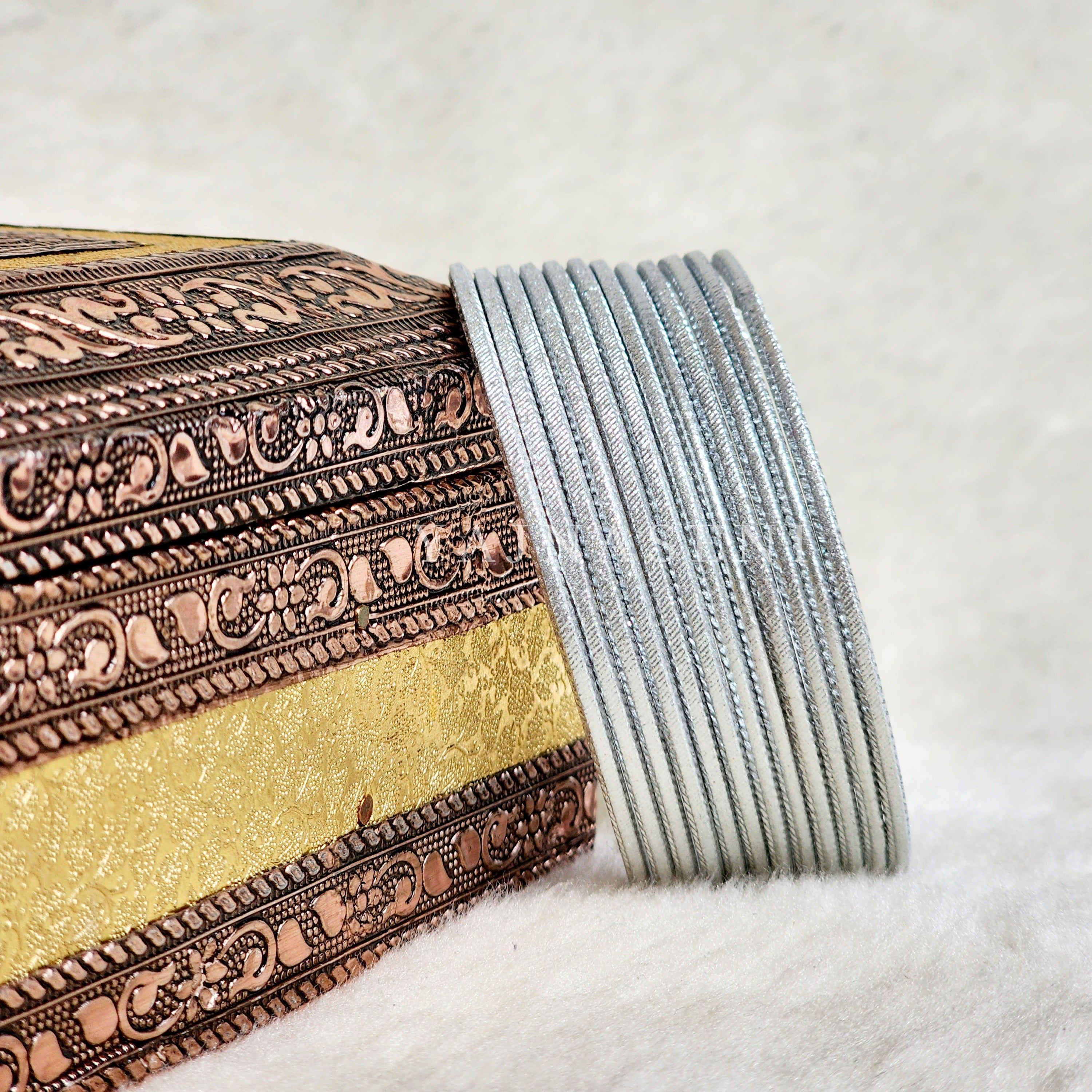 Solid Colour Metallic Bangles - Silver