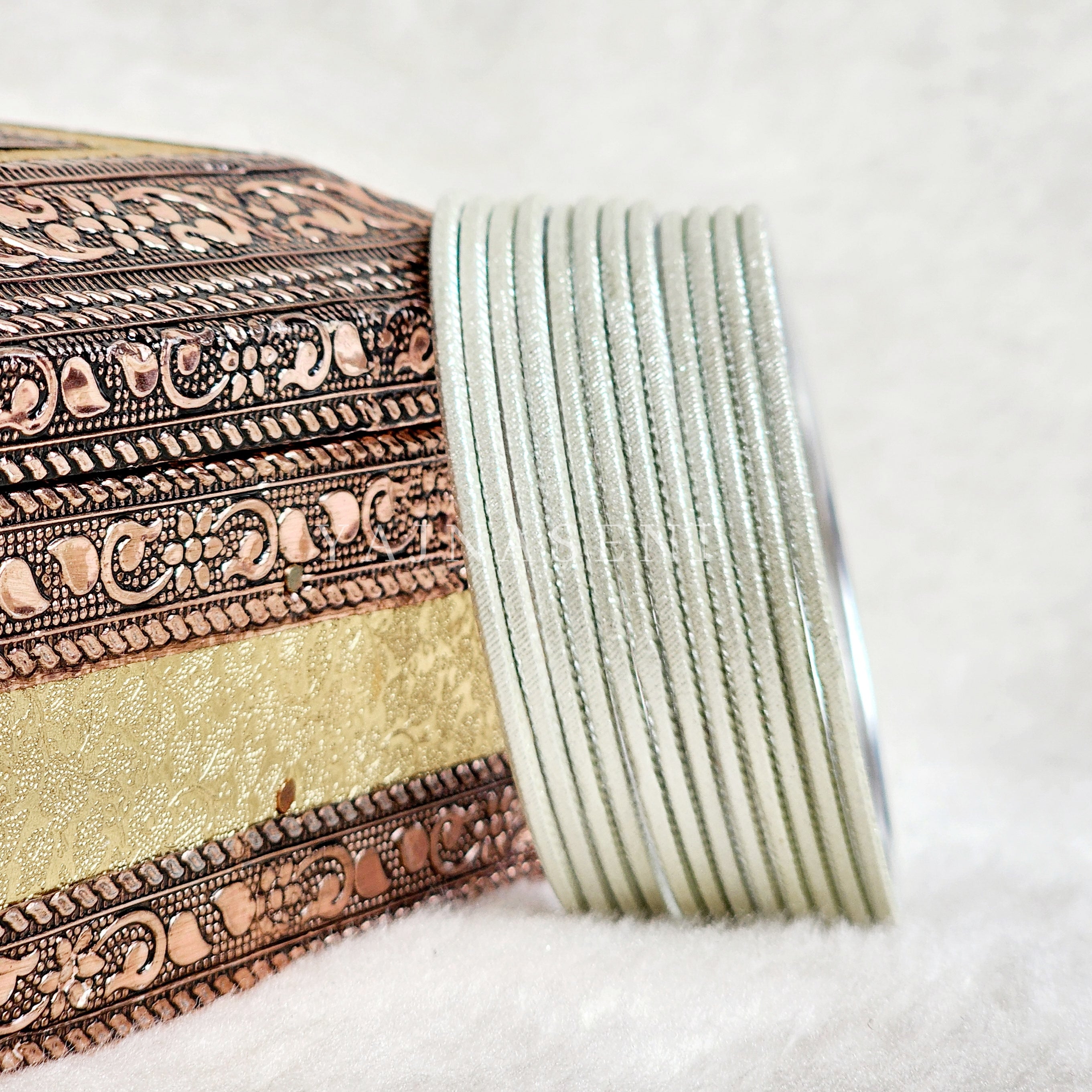 Solid Colour Metallic Bangles - Snowflake