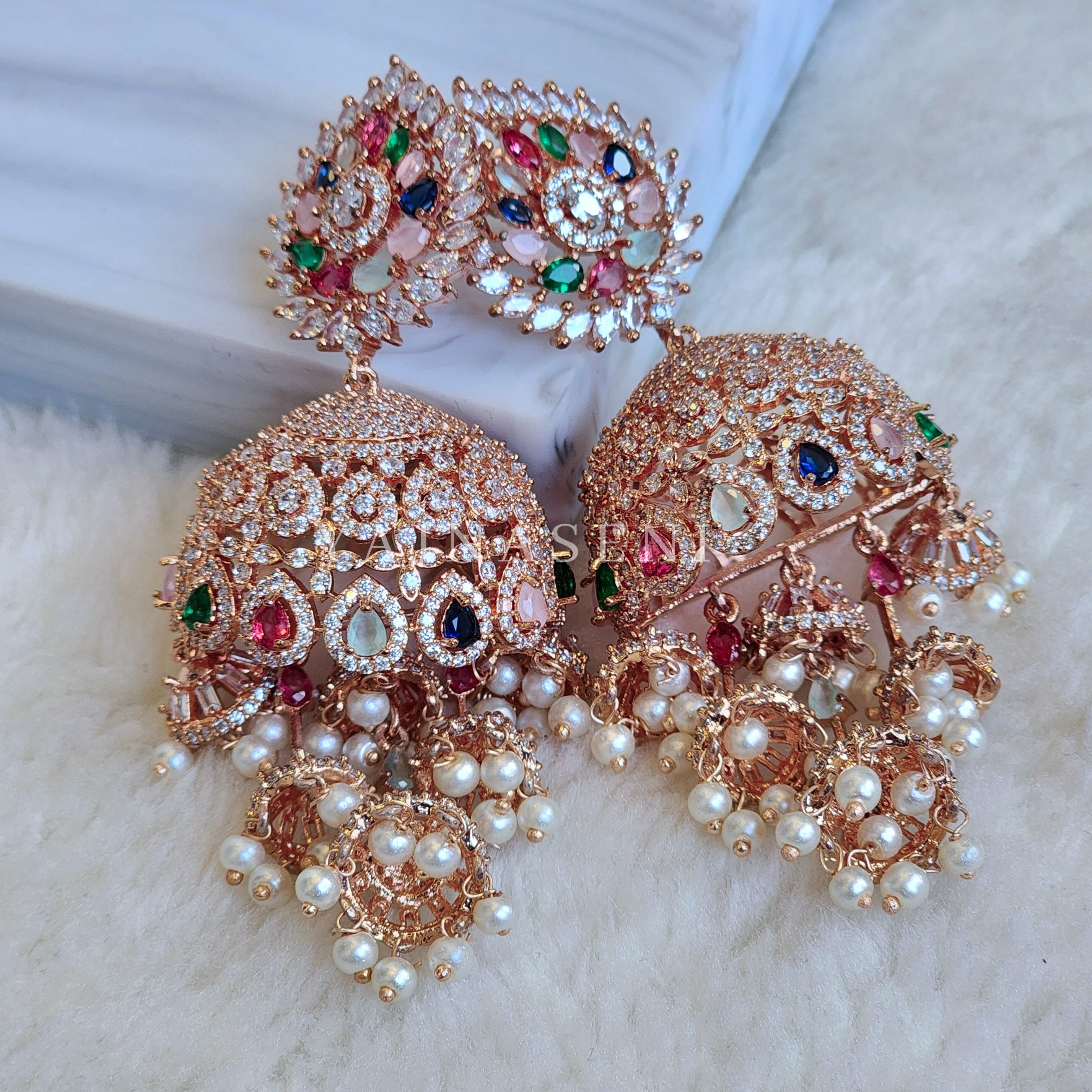HAREETA jhumkas (Rosegold)