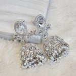 Load image into Gallery viewer, AALIYAH jhumkas (Silver)
