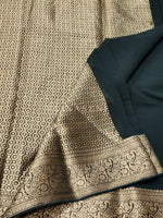 Load image into Gallery viewer, Semi georgette saree x brocade blouse : Green

